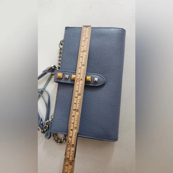 NWOT Rebecca Minkoff Multi Studded Wallet With Chain Strap - Blue - Picture 5 of 9